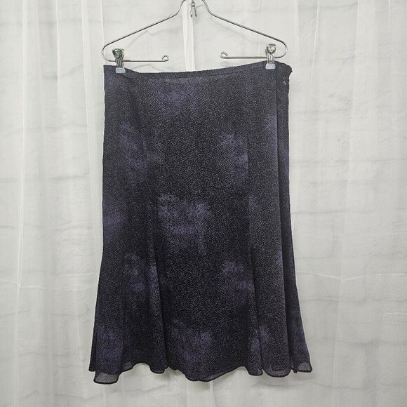 Jones Wear Purple Black Speckled Chiffon Skirt Sheer Fairy Boho Goth 12 - Picture 1 of 13